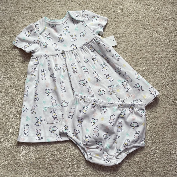 Little Me Easter Bunny Dress Mint Jacket 3 Piece - Picture 3 of 10